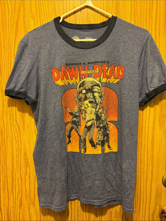 Fright Rags Other - Dawn of the Dead Graphic Ringer Tee - Blue